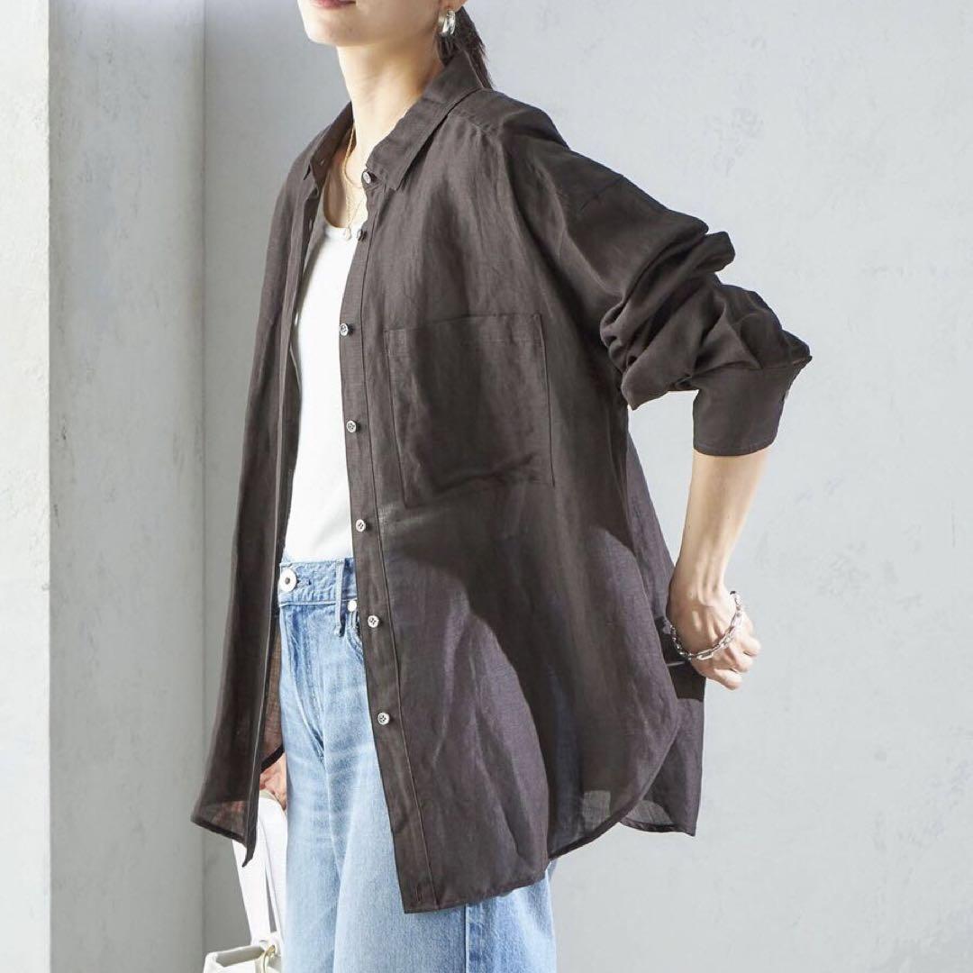 【極美品】ships リネン オーバー シャツ 25ss ヨーロピアンリネン