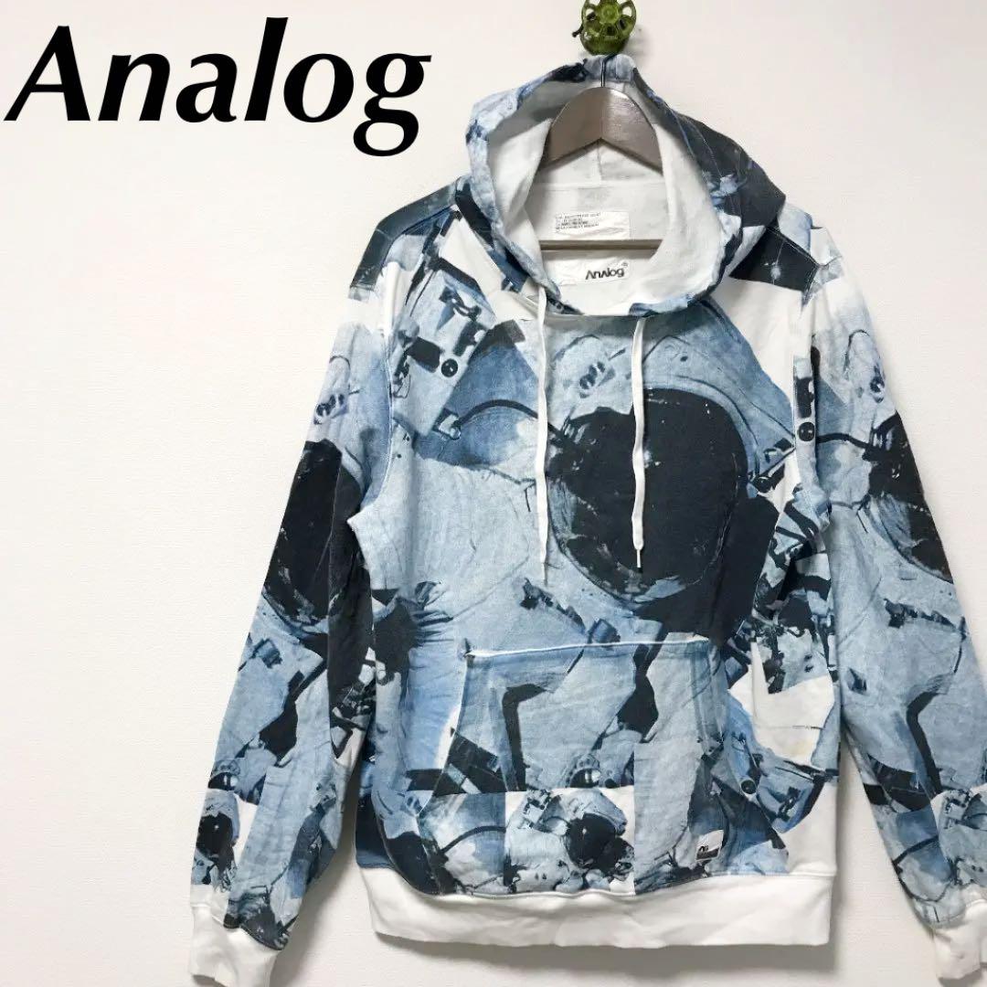 Analog メンズ パーカー 総柄 お洒落 オススメ M 春