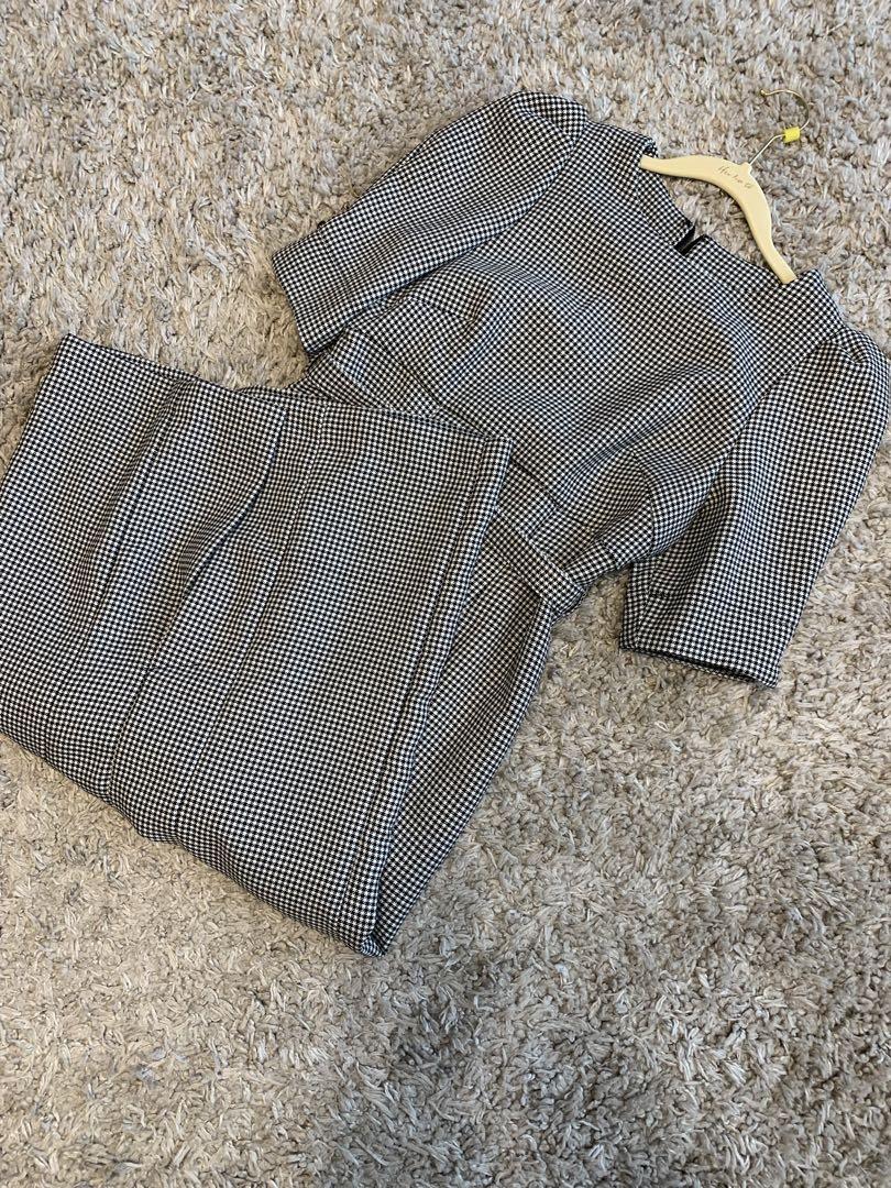 ワンピース Lady Checkered Belted Dress Her lip to
