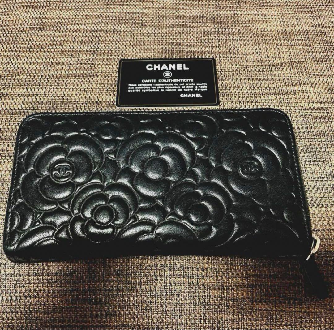 CHANEL シャネル プレコレクション ラウンドファスナー 長財布 カメリア
