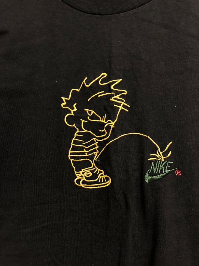 レア　希少　NIKE 90s ナイキ 小便小僧 刺繍 Tシャツ　USA カルビン