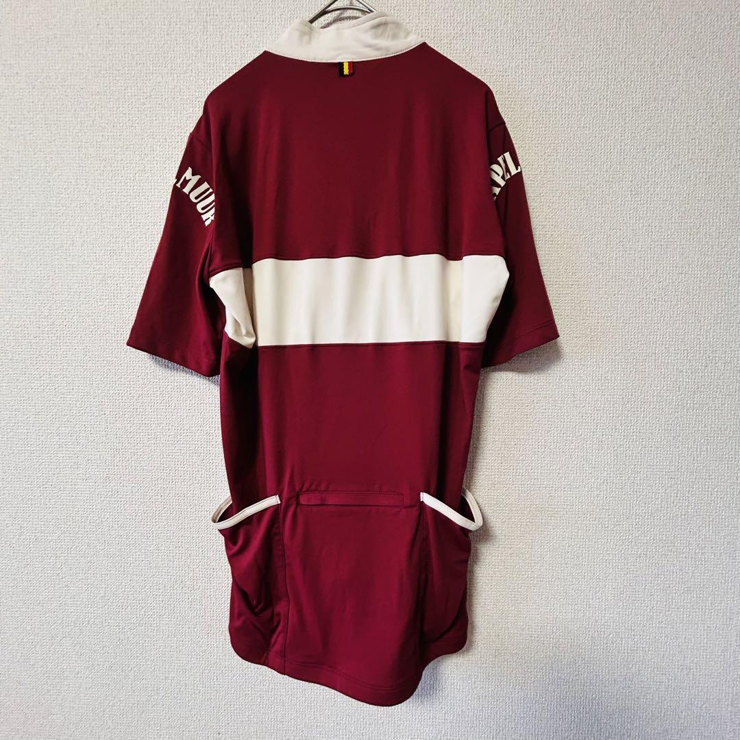 新品KAPELMUUR サイクルジャージ Lサイズ 半袖ジャージ マルーン