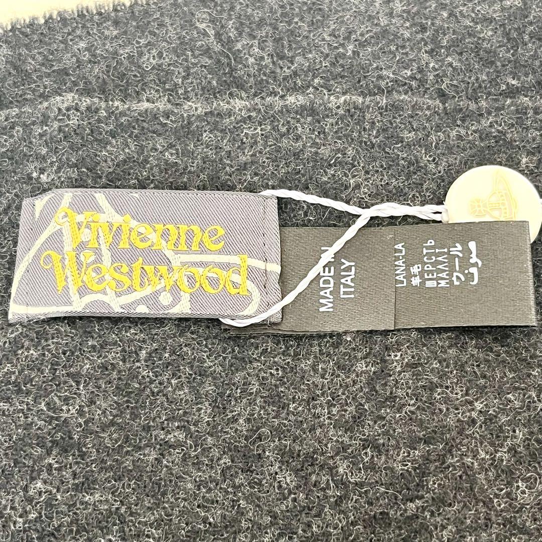 【新品未使用】ビビアンウェストウッド マフラー フリンジ付き オーブ刺繍 ウール