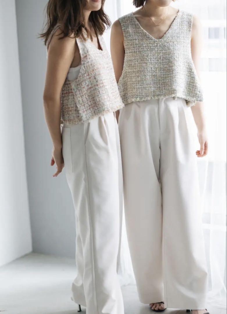 pois Tweed vest 【blue】【完売品】 - メルカリ