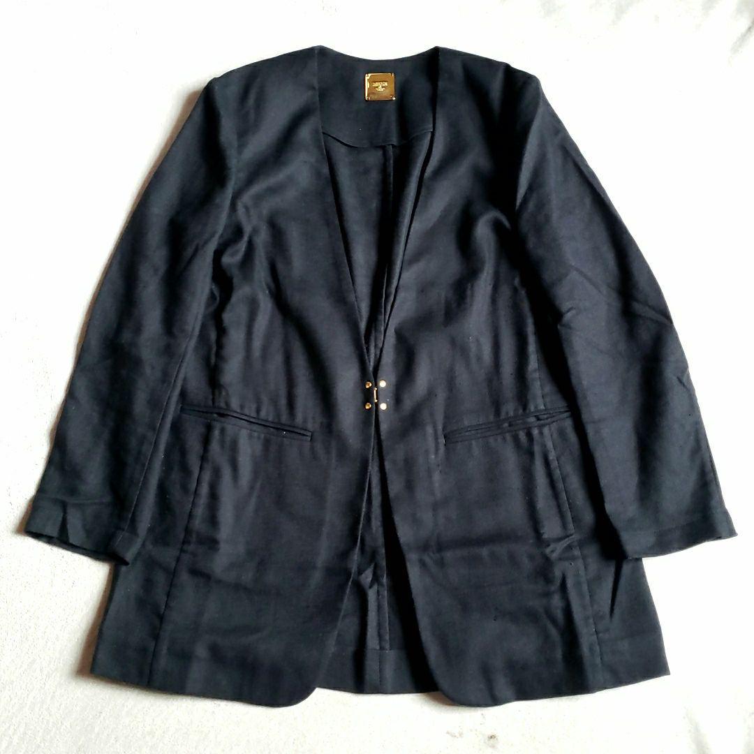 再入荷アイテム MUSE Deuxieme 黒 ジャケット ノーカラー リネン混 Classe ジャケット・アウター