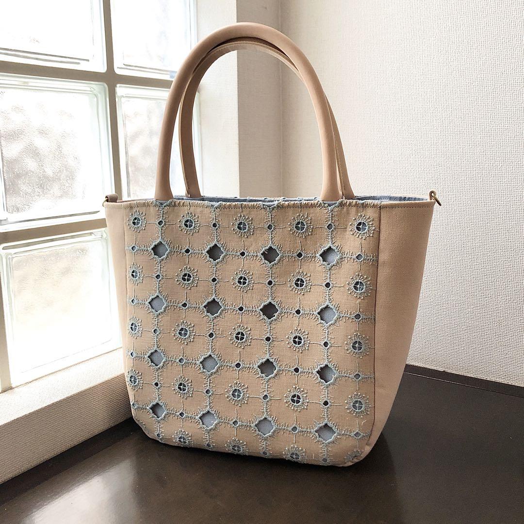 ミナペルホネンハンドメイド あおりがま口バック(ミニポーチ付き) バッグ