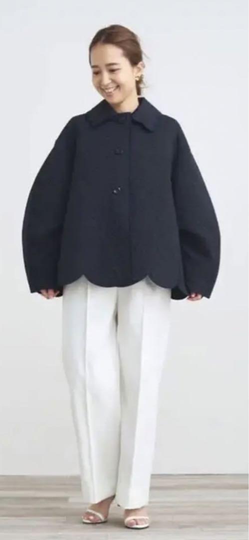 yori shiroconもくもくキルトジャケット　ネイビー　36 yori shirocon ヨリ シロコン 21AW完売 もくもくキルト