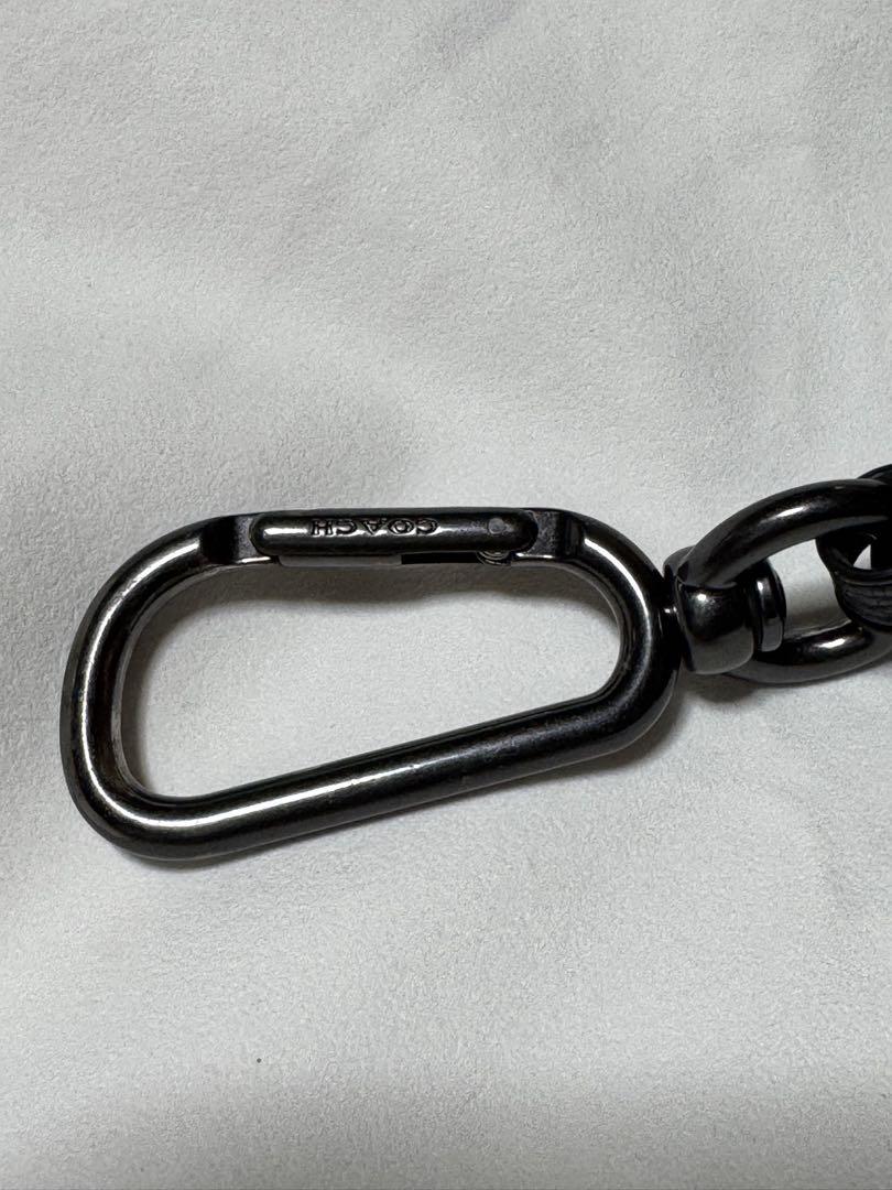COACH コーチ ☆ レザー L字ジップ キーケース カラビナ付き ブラック