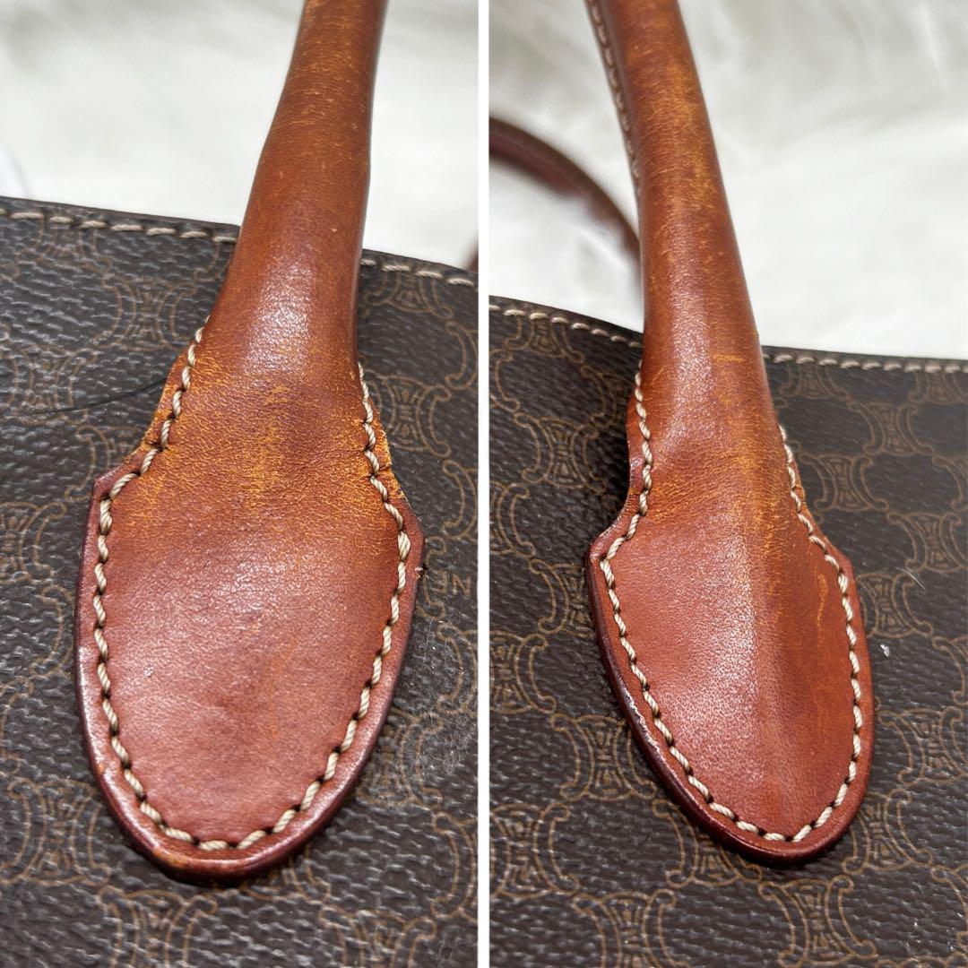 CELINE セリーヌ＊マカダム柄ハンドバッグ＊トリオンフ＊レザー＊BRW