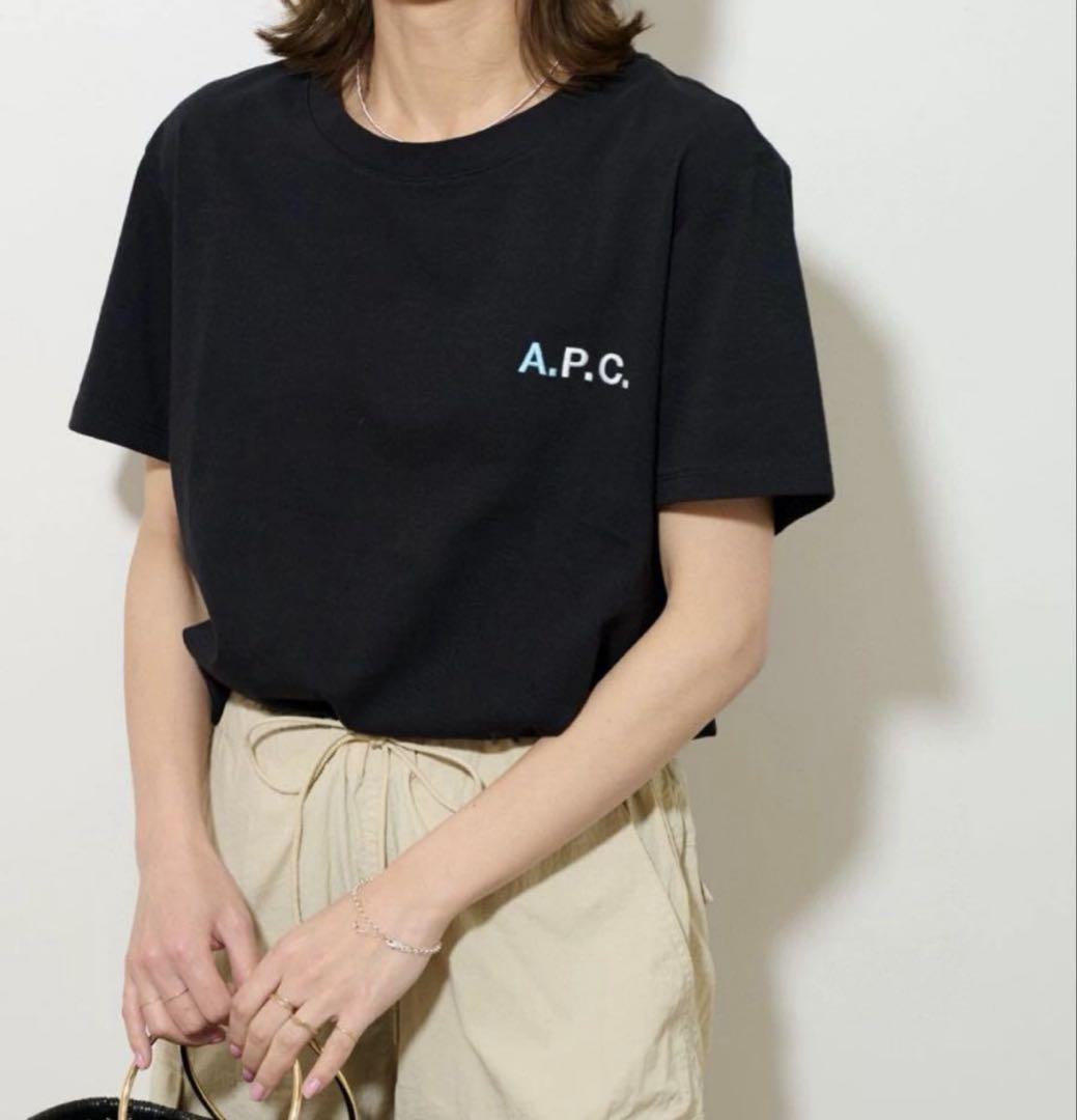 A.P.C. × relume 別注 Tシャツ ブラック ロゴ刺繍 Sサイズ