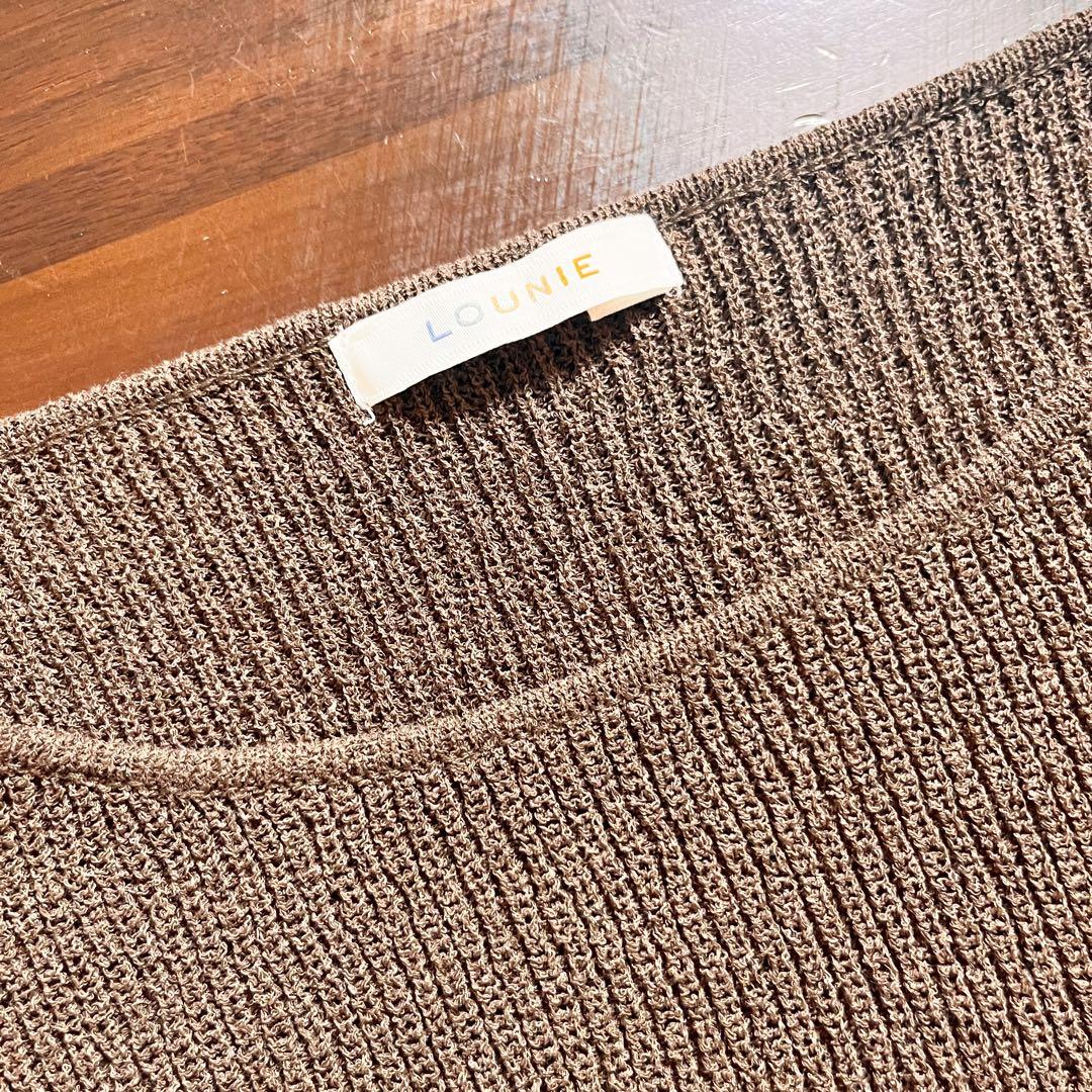 新品未使用 LOUNIE 片畦フレンチスリーブニットプルオーバー
