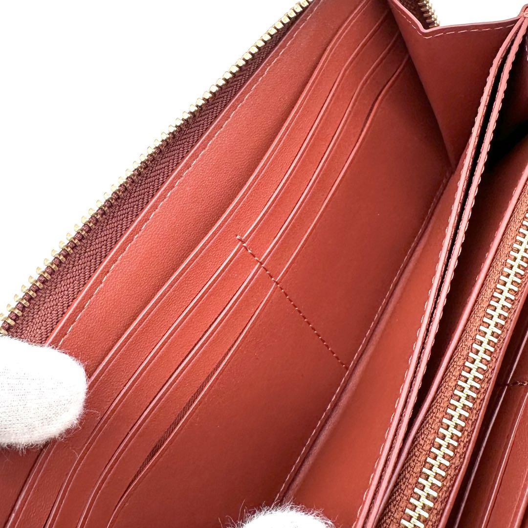 未使用✨COACH 長財布 ラウンドジップ シグネチャー 本革 ブラウン