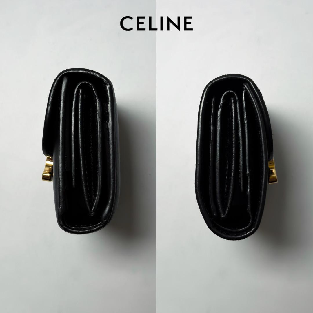 正規品 CELINE セリーヌ トリオンフ カーフスキン 三つ折り財布 ミニ財布 正規品 CELINE セリーヌ トリオンフ カーフスキン 三つ折り財布 ミニ財布