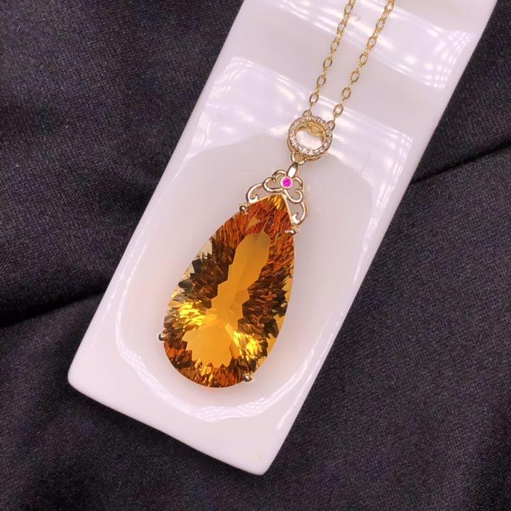 【天然】シトリン ペンダントトップ22.5×13.9×10.3mm 【天然】シトリン ペンダントトップ22.5×13.9×10.3mm