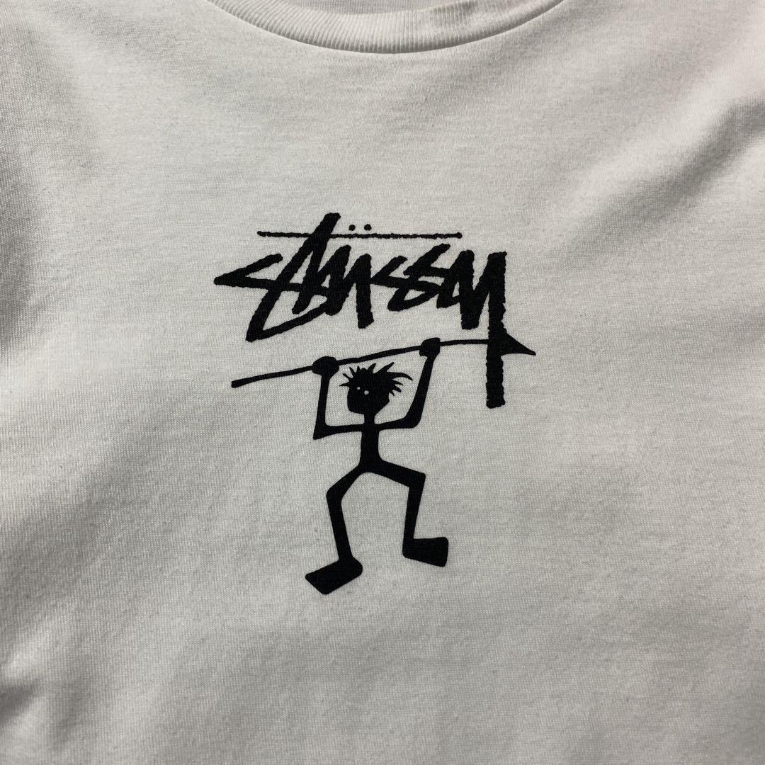 stussy ステューシーシャドーマンプリントロゴホワイト白Tシャツ