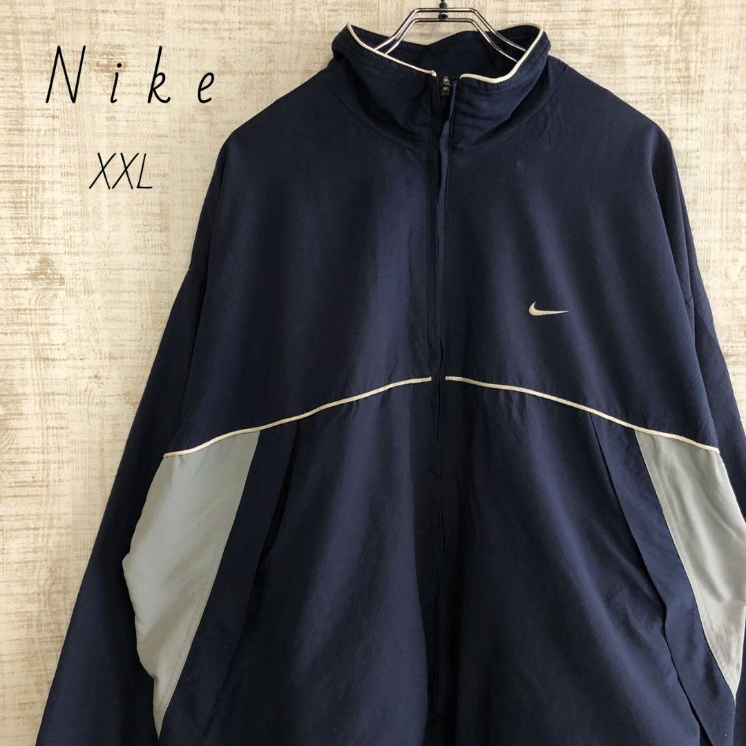ナイキ☆スウッシュ　刺繍ロゴ　ナイロンジャケット　NIKE　ブルゾン　XXL