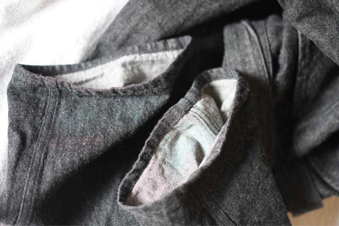 COMOLI ベルテッドパンツ Black / Ecru サイズ1
