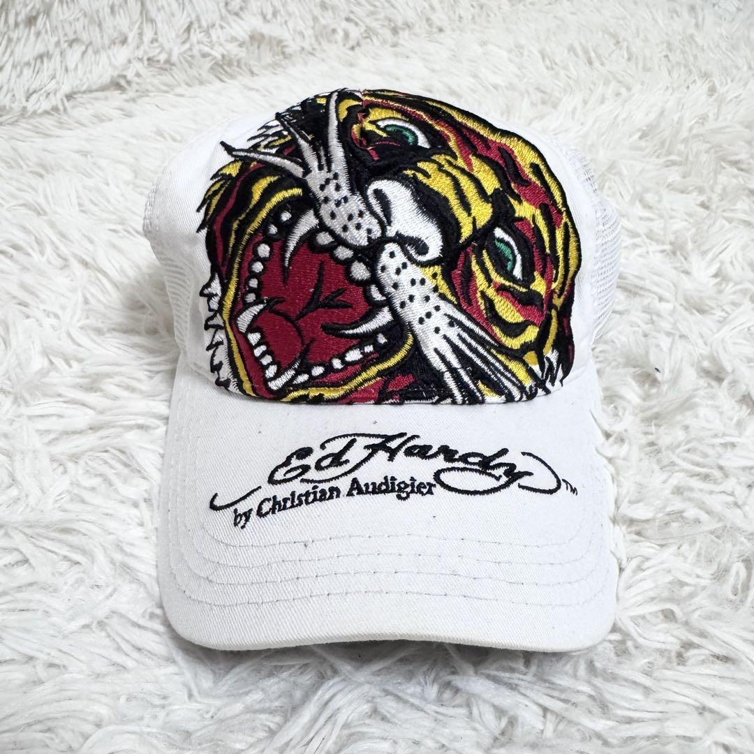 【平成の虎】Ed Hardy エドハーディー メッシュキャップ 刺繍 Y2K
