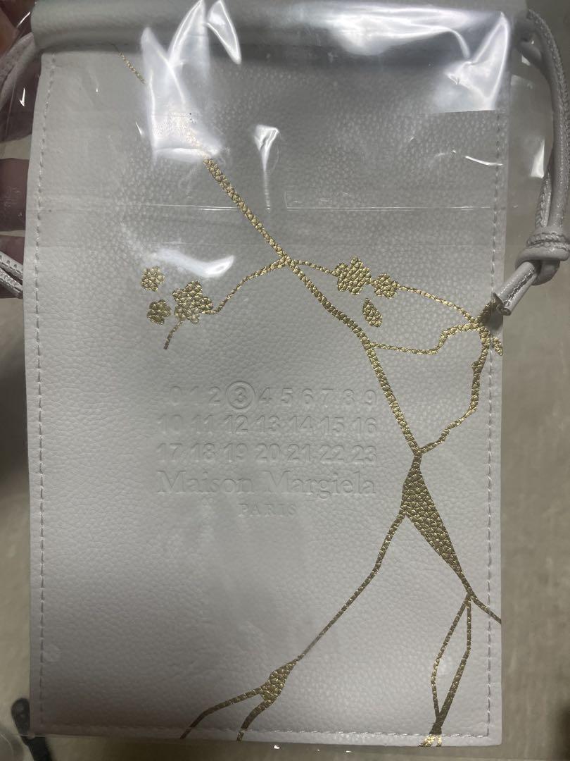 Maison Margiela ホワイト✖️花柄ゴールドプリント　巾着　新品
