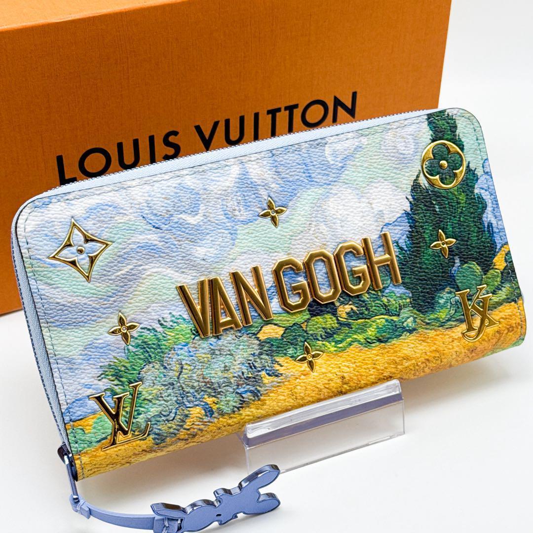 ルイヴィトン モノグラム ジッピーウォレット 財布 青 ラウンドジップ ゴッホ