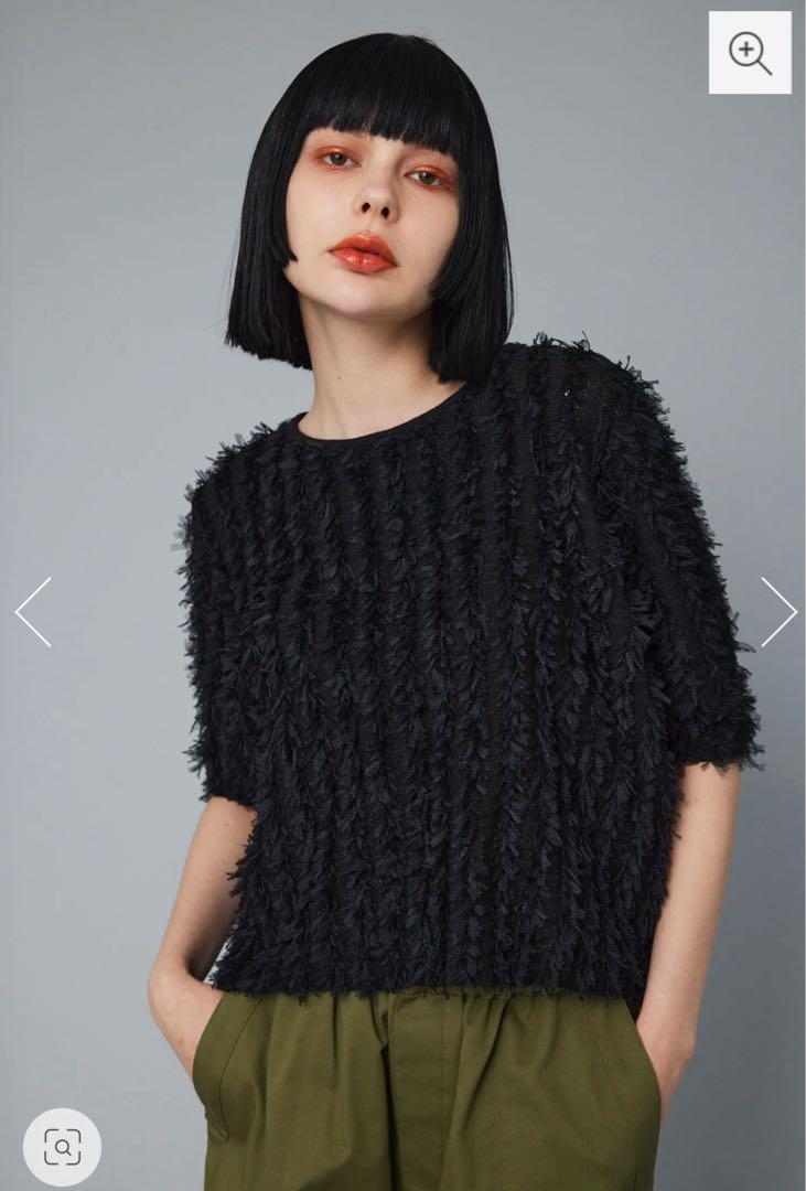 トップス HeRIN.CYE Cut fringe knit tops HeRIN.CYE ［予約］Cut fringe knit tops WHT -ファッション通販