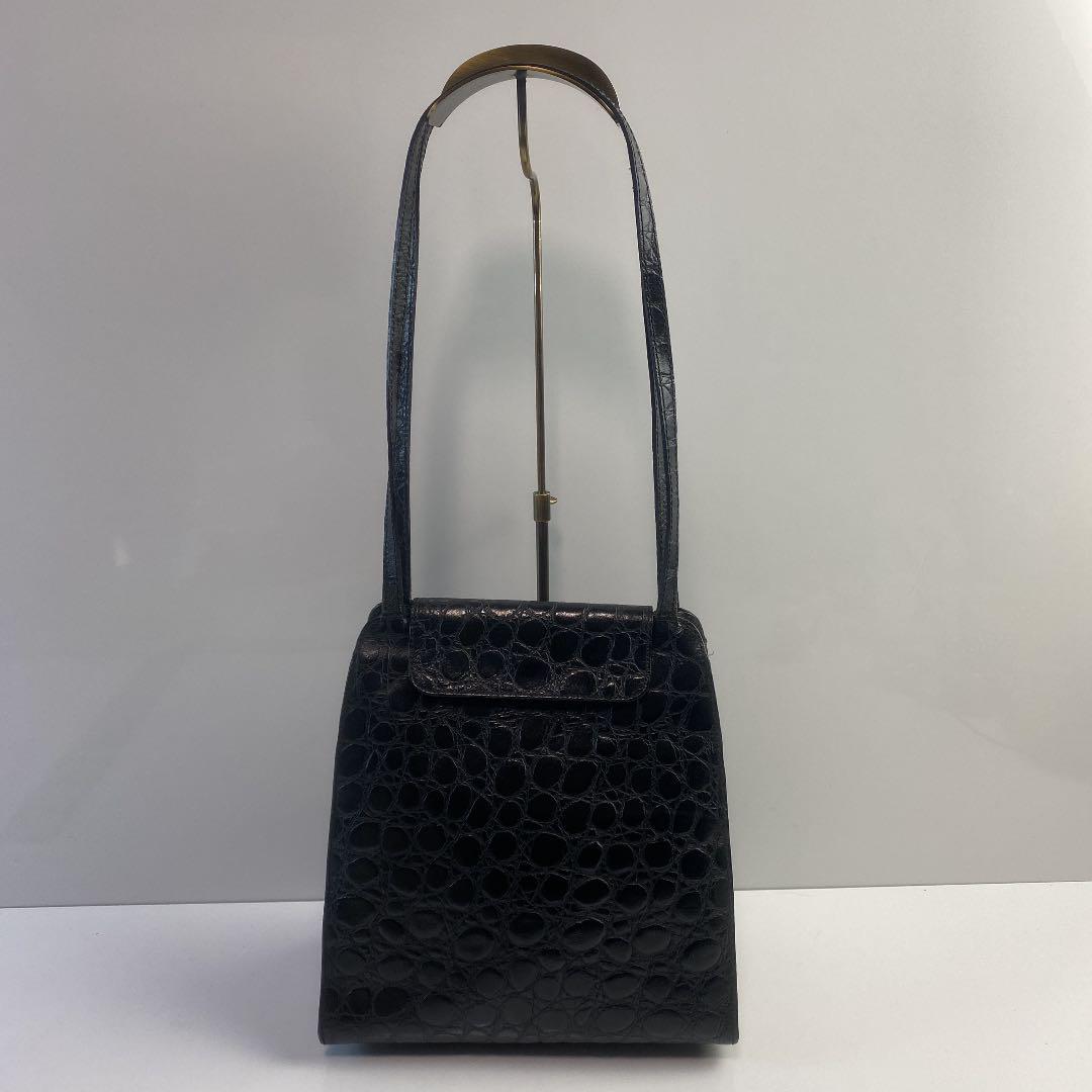 【上品】 CB pelletteria ショルダー クロコダイル型押しレザー 本革 バッグ