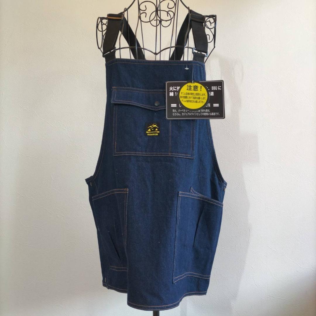 新品★焚き火 ベスト エプロン デニム アウトドア キャンプベスト(F) 安全
