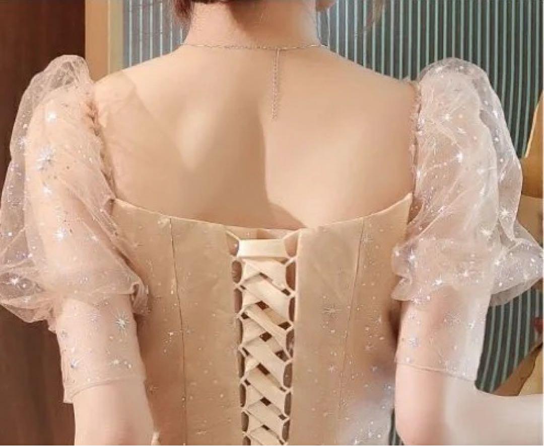【Lサイズ】パーティードレス 結婚式 ウエディングドレス 花嫁 二次会ドレス