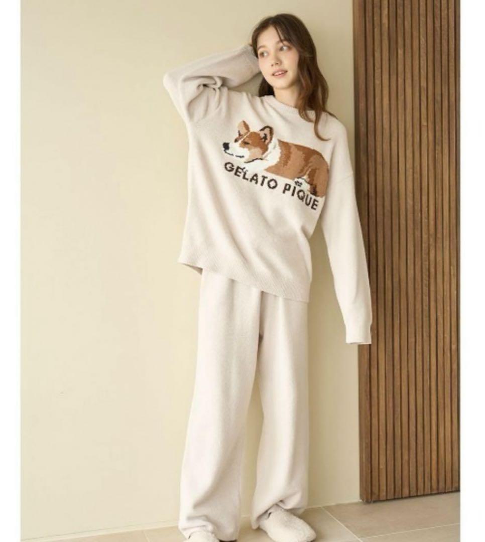エアモコ SLEEPING DOG ジャガードプルオーバー&ロングパンツセット
