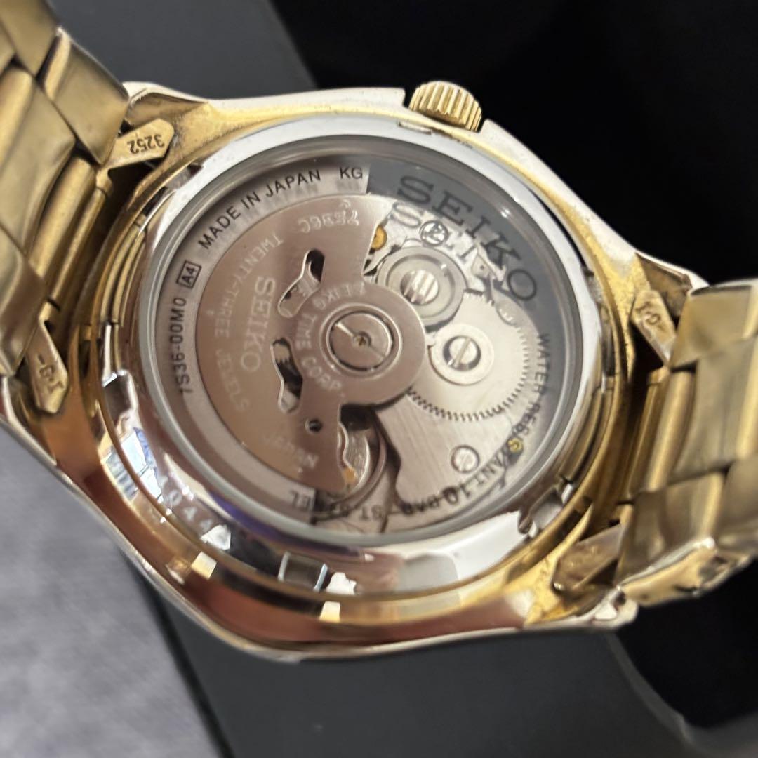 SEIKO 7s36-00m0 メンズ　時計　自動巻き ゴールド ブラック