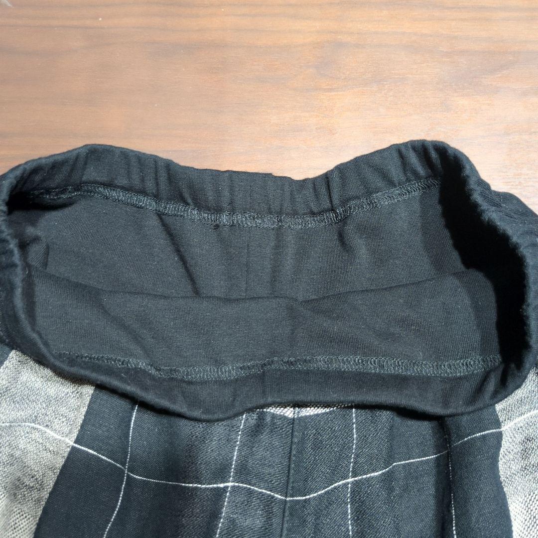 新品タグ付き【BEARDSLEY】リネンチェックウエストリブパンツ/ブラック