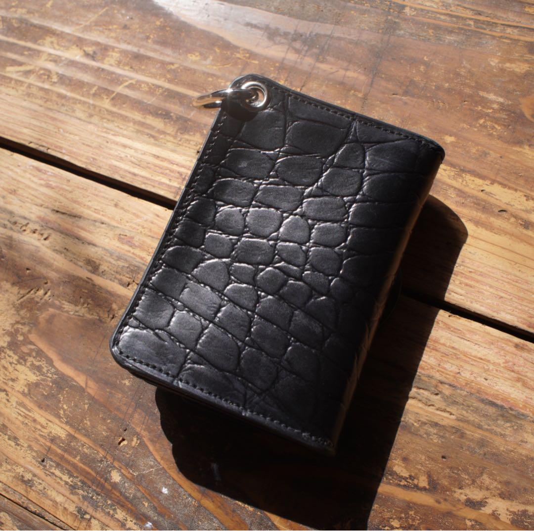 【即納品】ミニトラッカーウォレット シルバー 3層 ハンドメイド