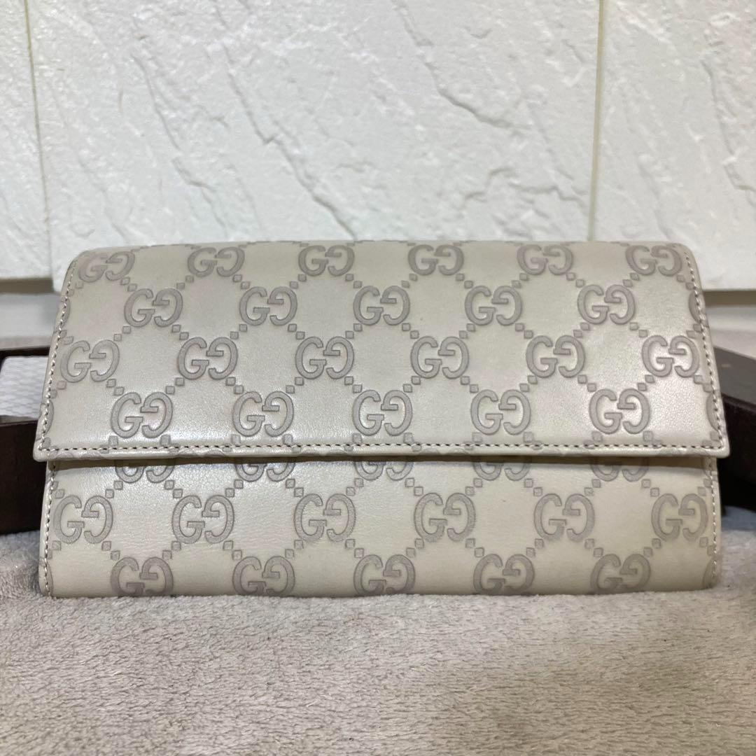 新品同然 GUCCI グッチ 長財布 コインケース カードケース レザー