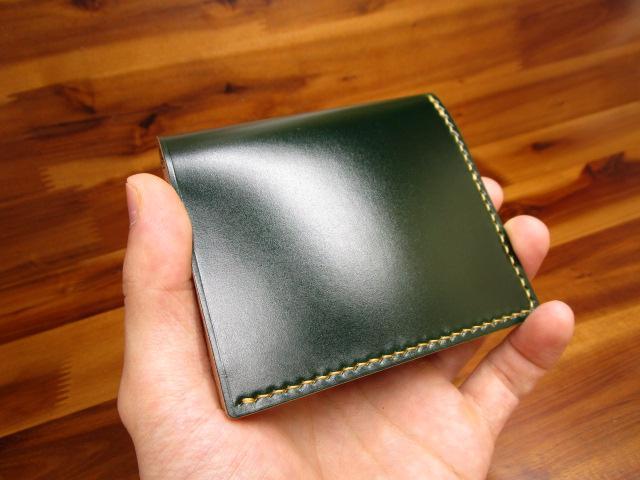 札入れ グリーン レーデルオガワ コードバン  コンパクト キャッシュレス