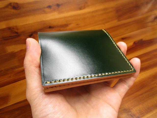 札入れ グリーン レーデルオガワ コードバン  コンパクト キャッシュレス