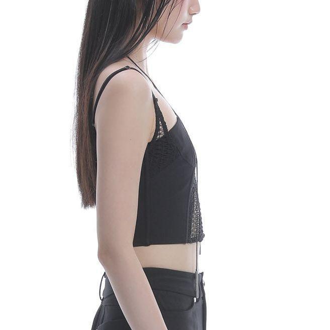 新品　THEREDTHREAD　S corset camisole thread