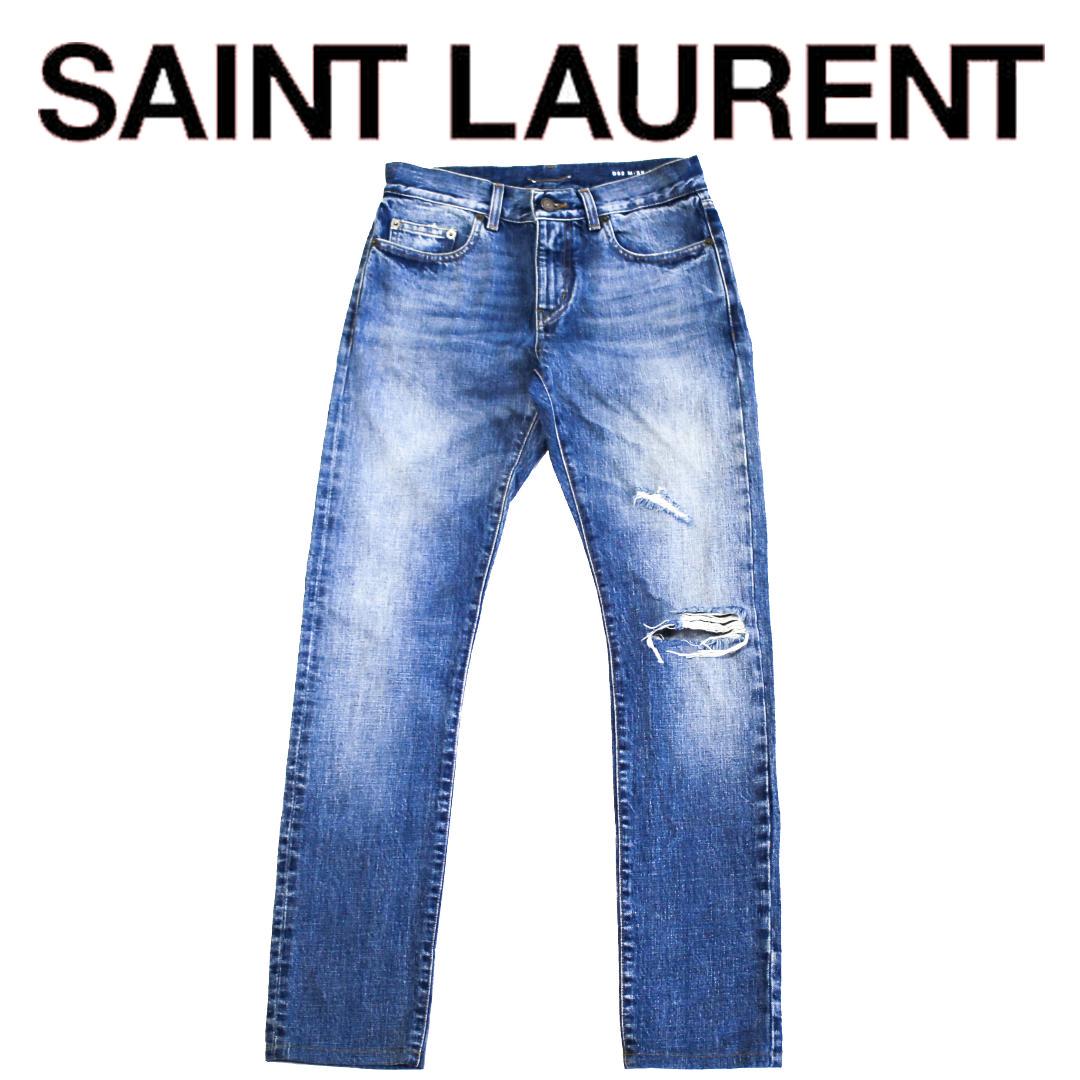 国内正規 Saint Laurent サンローランパリ ダメージ デニム