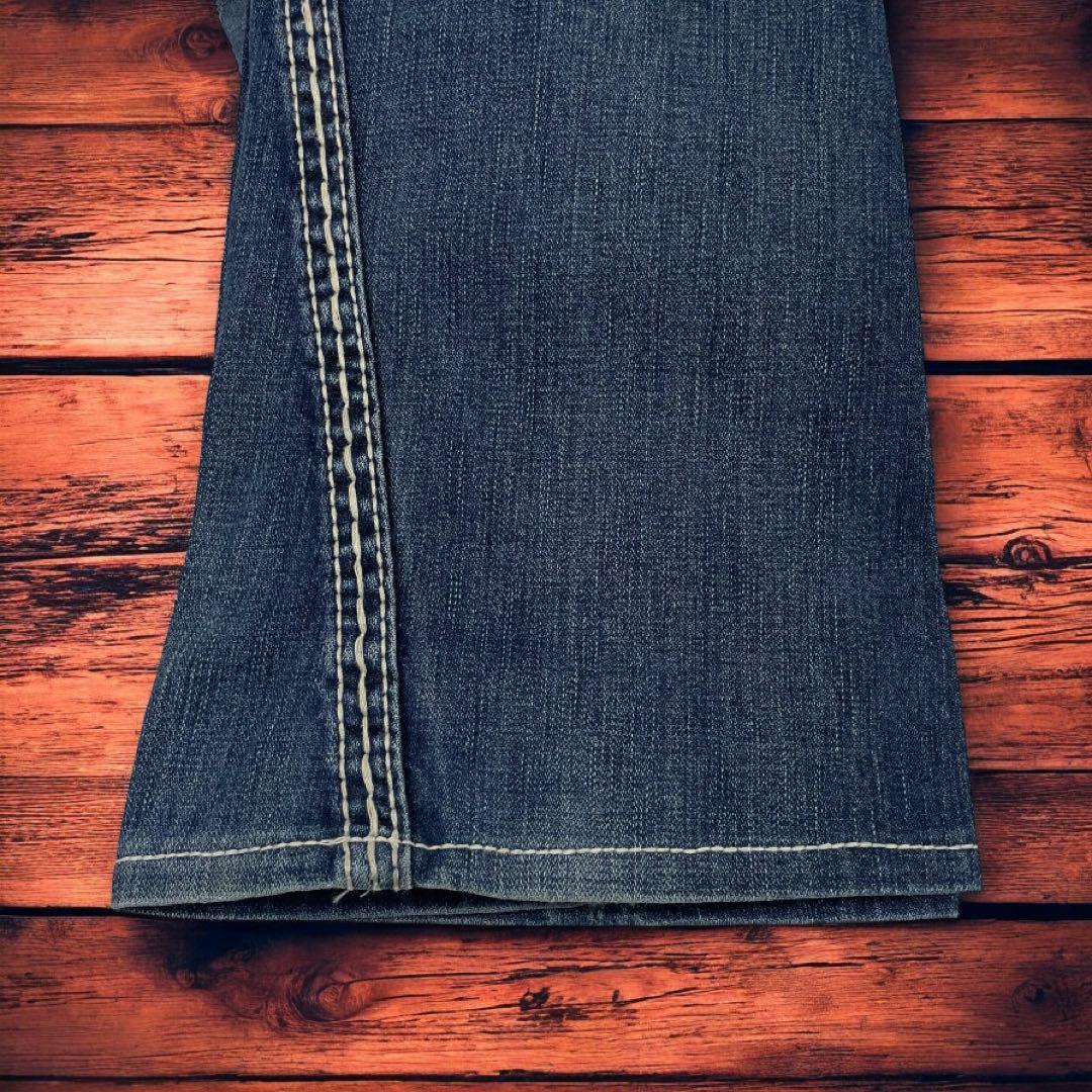 True Religion Joey Big T Women Y2K Thick Stitch Flare Jeans