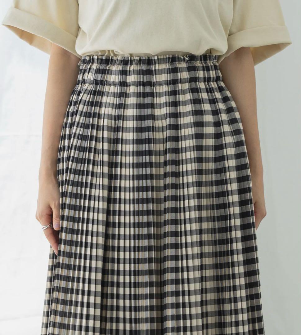 hunch ハンチ チェック柄プリーツロングスカート　新品未使用美品