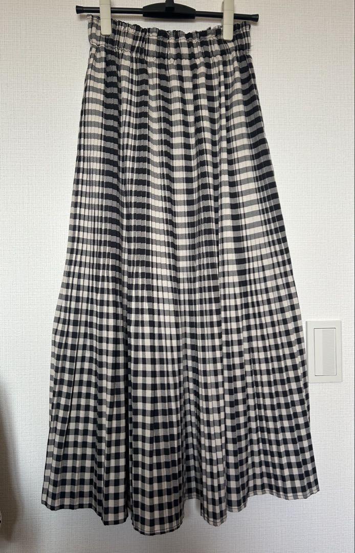 hunch ハンチ チェック柄プリーツロングスカート　新品未使用美品