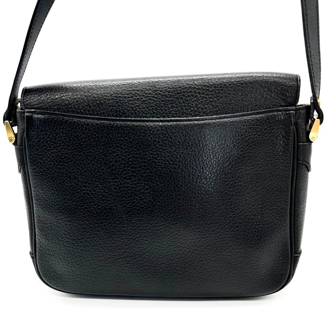 良品 1550 Burberry ショルダーバッグ シボ革 フラップ シボ革 茶 バーバリー BURBERRY バッグ ショルダーバッグ 肩掛けバッグ