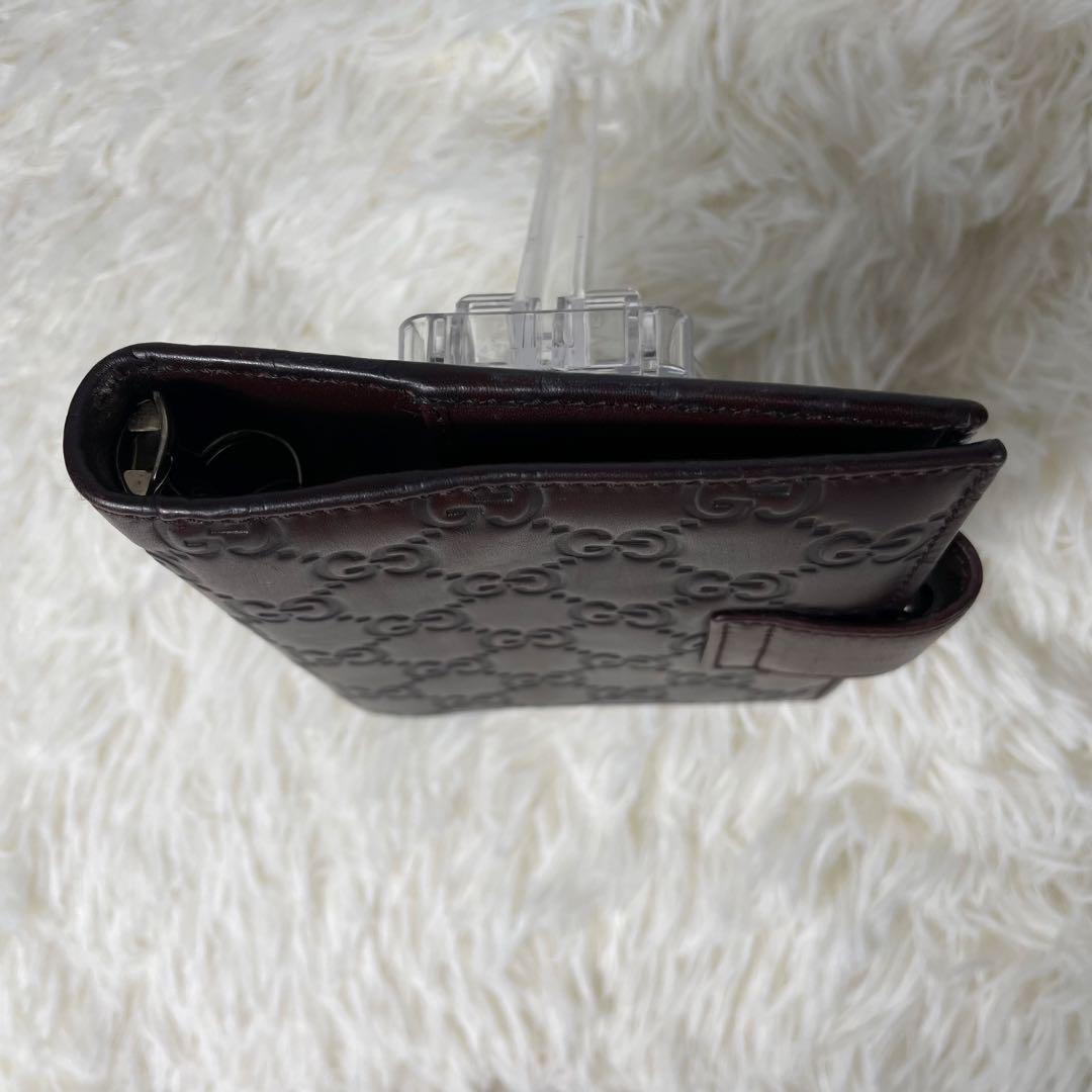 GUCCI グッチ シマ GG柄 レザー 6穴式 手帳カバー