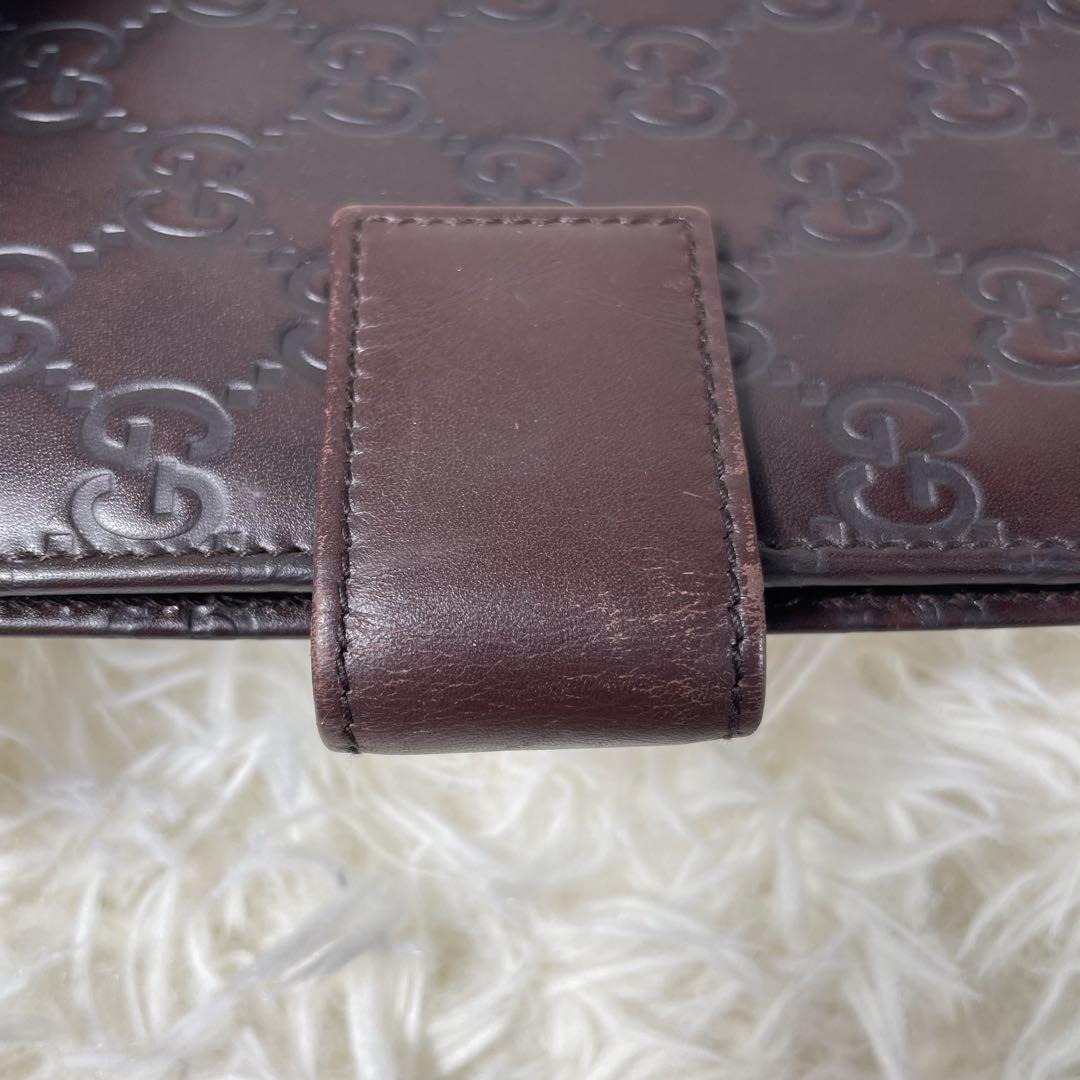 GUCCI グッチ シマ GG柄 レザー 6穴式 手帳カバー