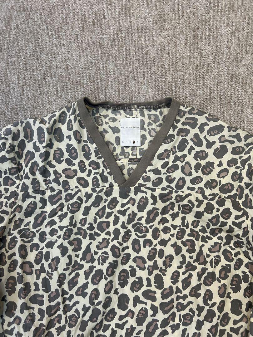 BAPE ヒョウ柄 Vネック nylon Parker 00s