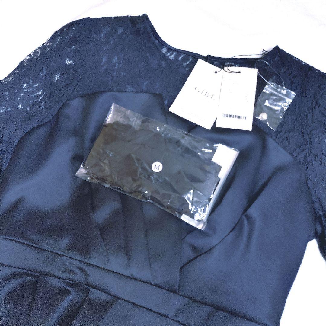 ✨新品✨GIRL レース切替えビスチェ風イレギュラーヘム フレアロングワンピース
