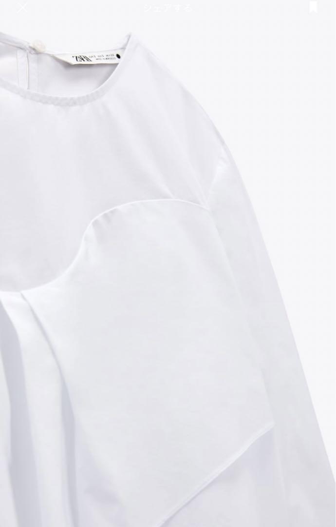 完売商品】ZARA アシンメトリー ポプリン ブラウス ポプリン