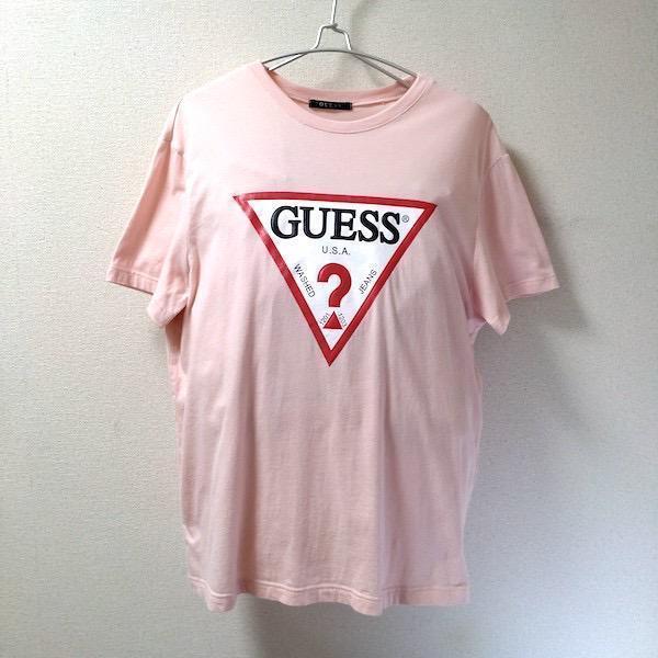 GUESS ゲス ビッグプリントロゴ 半袖Tシャツ XL ピンク 韓国製