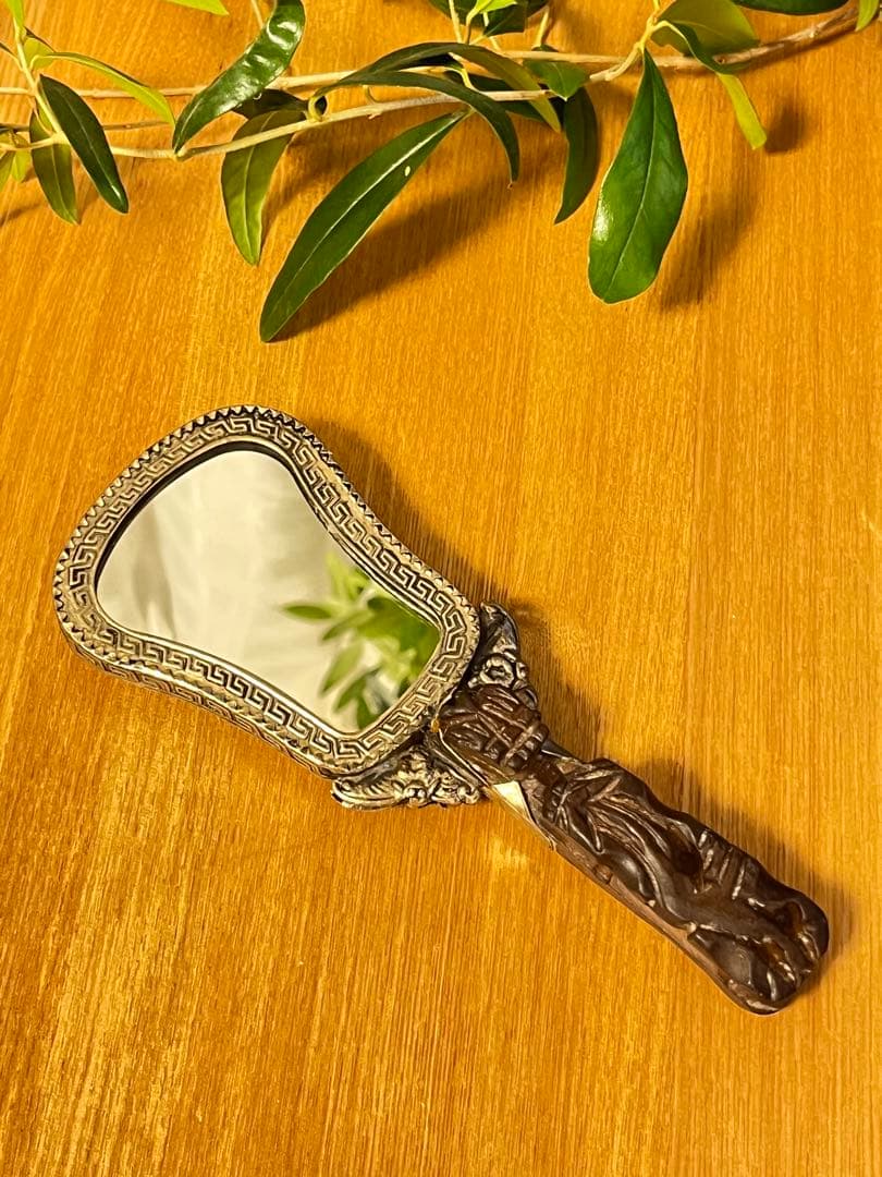 アンティーク 龍鳳戏珠 手鏡 アンティーク 龍鳳戏珠 手鏡