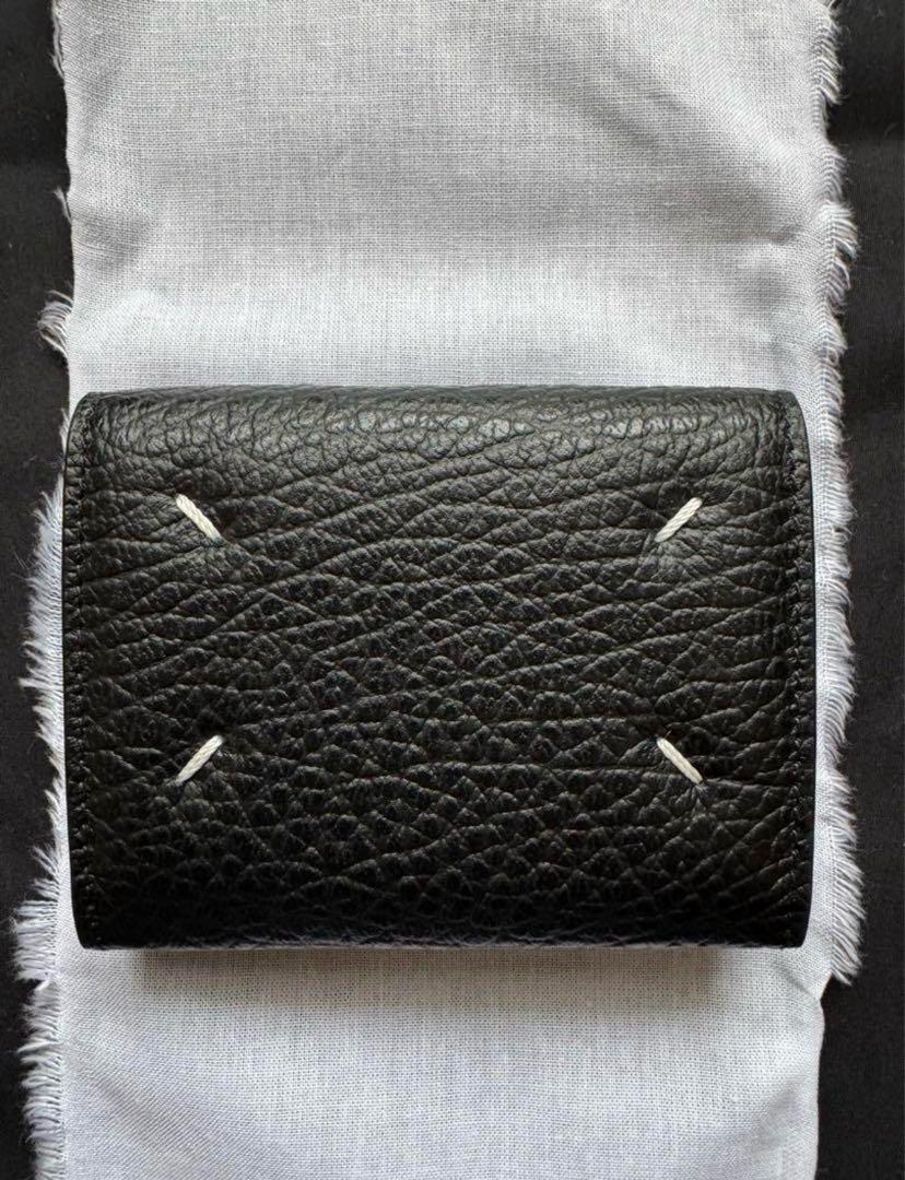 Maison Margiela ブラックレザー 二つ折り財布(袋、箱付き)
