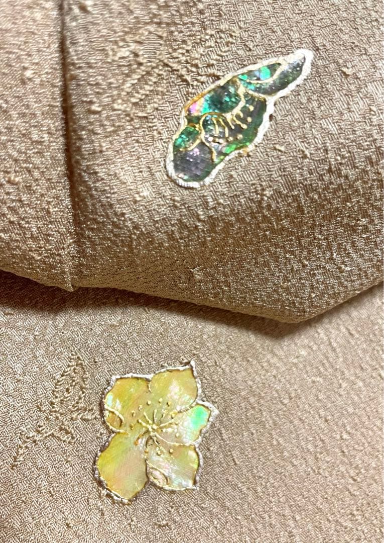 螺鈿細工 上品 付け下げ 色無地 ひとつ紋 螺鈿細工 上品 付け下げ 色無地 ひとつ紋